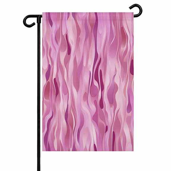 Garden Flag Double-Side Printed House Flag Pink Water Ripple Yard Flag Abstract Art Welcome Banner Decor Outdoor Holiday Decorations 12*18in