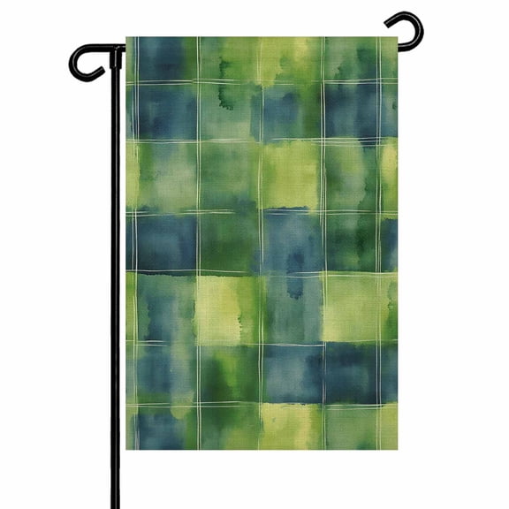Garden Flag Double-Side Printed House Flag Plaid Yard Flag Abstract Art Welcome Banner Decor Outdoor Holiday Decorations 28*40in