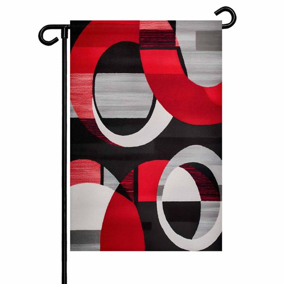 Garden Flag Double-Side Printed House Flag Red Black Yard Flag Modern Art Welcome Banner Decor Outdoor Holiday Decorations 28*40in