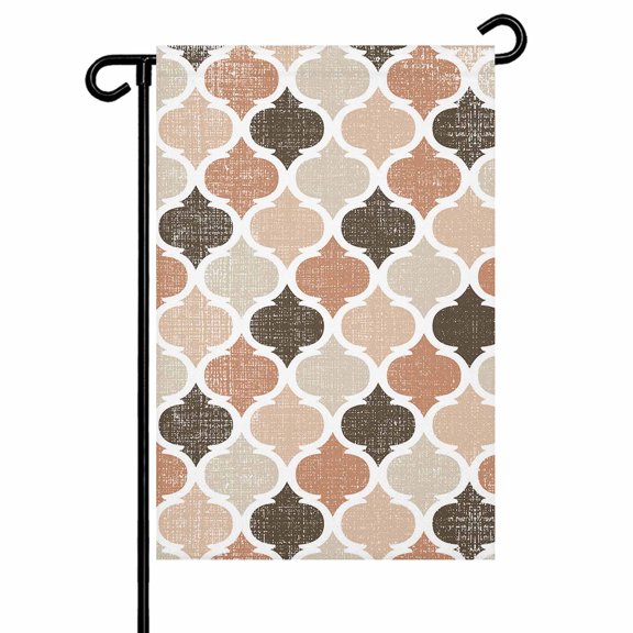 Garden Flag Double-Side Printed House Flag Retro Moroccan Pattern Yard Flag Geometric Art Welcome Banner Decor Outdoor Holiday Decorations 28*40in