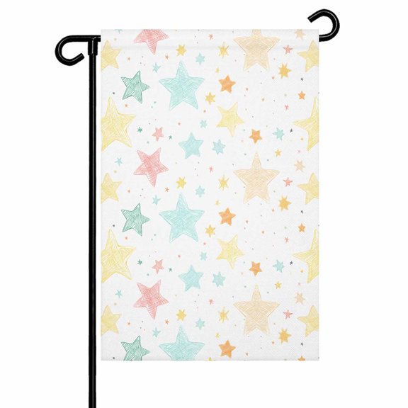 Garden Flag Double-Side Printed House Flag Star Colorful Yard Flag Spot Line Welcome Banner Decor Outdoor Holiday Decorations 28*40in