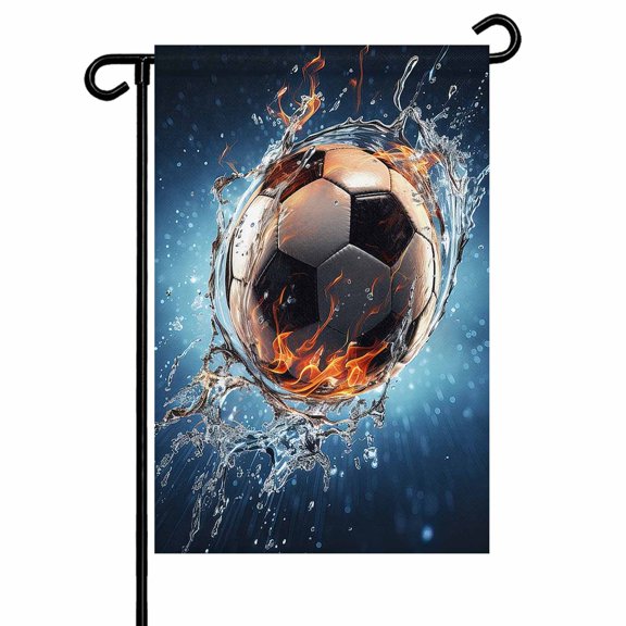 Garden Flag Double-Side Printed House Flag Technological Sport Style Yard Flag Soccer Splash Water Welcome Banner Decor Outdoor Holiday Decorations 12*18in
