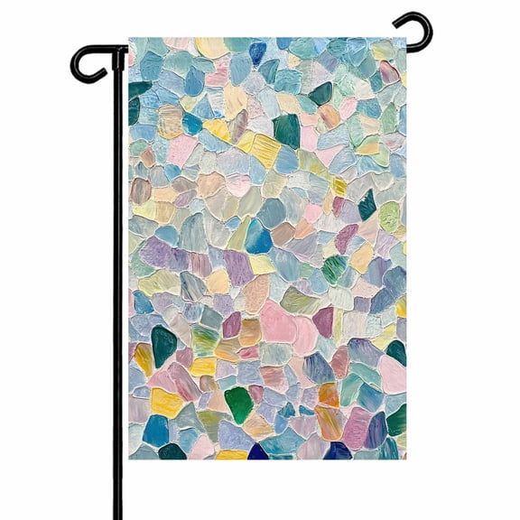 Garden Flag Double-Side Printed House Flag Texture Sense Yard Flag Oil Painting Art Welcome Banner Decor Outdoor Holiday Decorations 12*18in