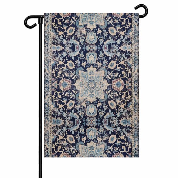 Garden Flag Double-Side Printed House Flag Vintage Medieval Ethnic Style Figure Yard Flag Turkish Texture Welcome Banner Decor Outdoor Holiday Decorations 12*18in