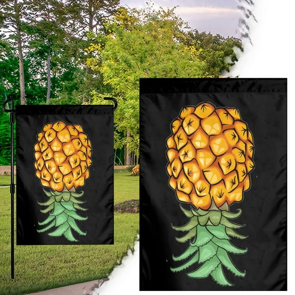 Garden Flag Double Sided Pineapple Pattern Weather Resistant Durable Material for Porch Yard Patio Home Garden Decoration