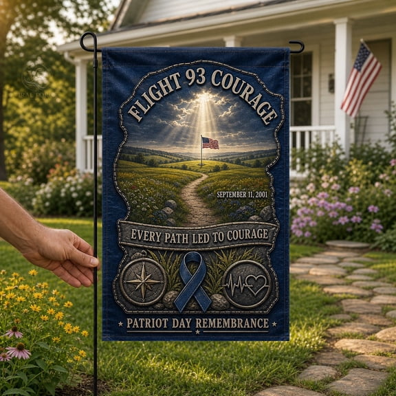 Garden Flag Flight 93 Courage Tribute for Yard Display, Patriot Day Remembrance