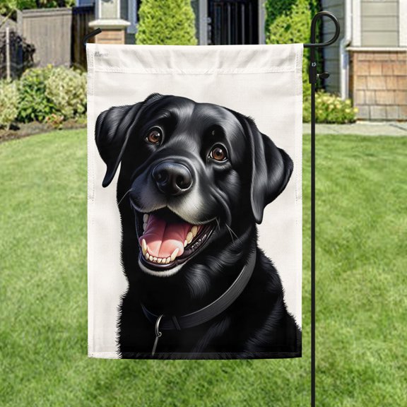 Garden Flag Funny Black Labrador Dog, Humorous Pet, 12x18 POLE NOT INCLUDED