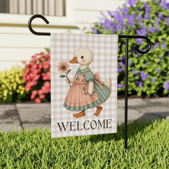 Garden Flag Goose Geese Spring Cottagecore Farm Animal, 12x18 POLE NOT INCLUDED