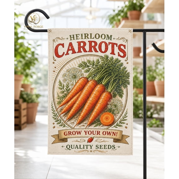 Garden Flag Heirloom Carrots Polyester Yard Banner for Gardeners