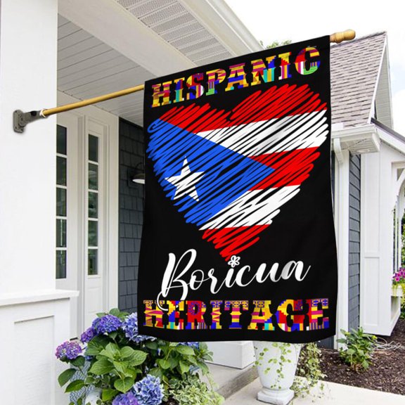 Garden Flag Hispanic Heritage Boricua Puerto Rico, Cultural Pride, 12x18 POLE NOT INCLUDED
