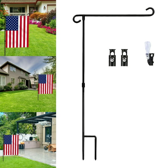 Garden Flag Holder Stand, Garden Flags for Outside with Flag Stopper and Clip Weather-Proof Flagpole Christmas Garden Flag, Outdoor Decor Decoration 2/1PCS