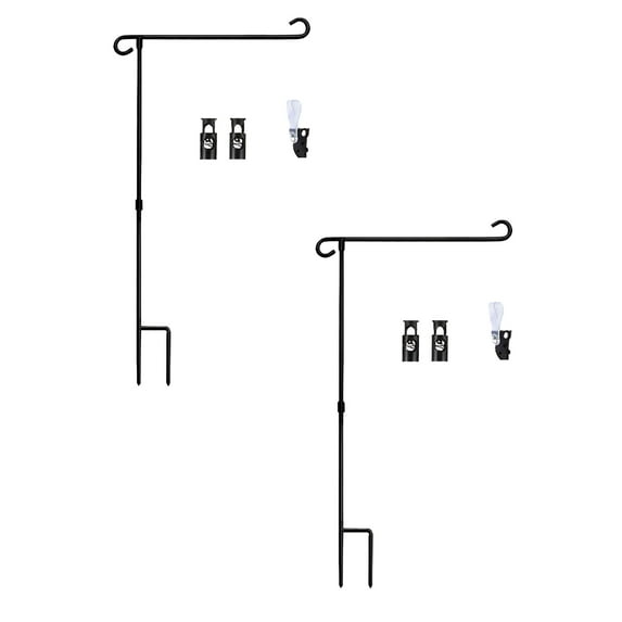 Garden Flag Holder Stand, Garden Flags for Outside with Flag Stopper and Clip Weather-Proof Flagpole Christmas Garden Flag, Outdoor Decor Decoration 2/1PCS