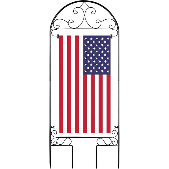 Garden Flag Holder Stand | Yard Flag Holder Fits Max 14" x 25" Flags | Metal Garden Flagpole Stake for Outside, Seasonal Yard Lawn Holiday Decor Flag Stand (No Flag Included)