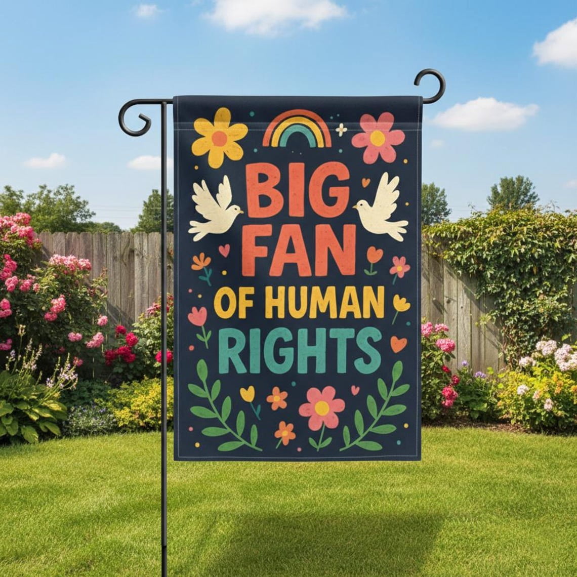 Garden Flag Human Rights Message Double Sided Floral Peace V242, 12x18 ...