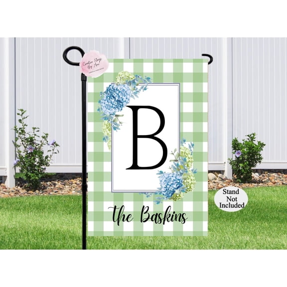 Garden Flag Hydrangea Banner Custom Idea Green and White Southern Decor Welcome V477, 12x18 POLE NOT INCLUDED