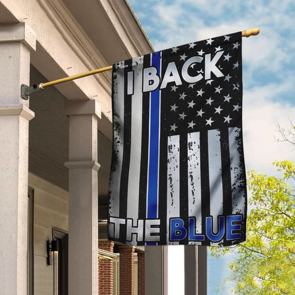 Garden Flag I Back The Blue Thin Blue Line, Police Support, 12x18 POLE NOT INCLUDED