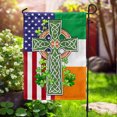 thumbnail image 1 of Garden Flag Irish Celtic Knot Cross Irish and On American, Heritage, 12x18 POLE NOT INCLUDED, 1 of 5