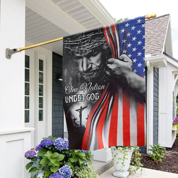 Garden Flag Jesus One Nation Under God, Religious Patriotic, 12x18 POLE NOT INCLUDED
