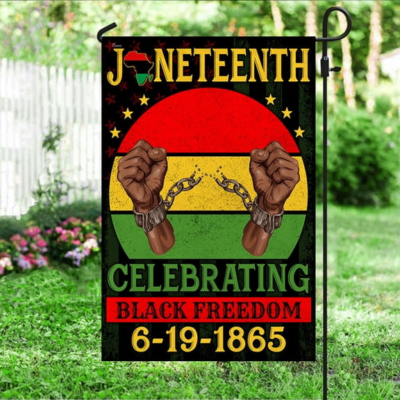 Garden Flag Juneteenth Celebrating Black Freedom, History, 12x18 POLE NOT INCLUDED