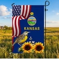 thumbnail image 1 of Garden Flag Kansas State Sunflower and Meadowlark Bird, Prairie Pride, 12x18 POLE NOT INCLUDED, 1 of 5