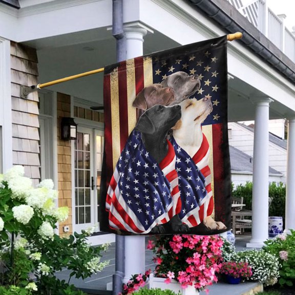Garden Flag Labrador Retrievers On American Patriot, Loyal Breed, 12x18 POLE NOT INCLUDED