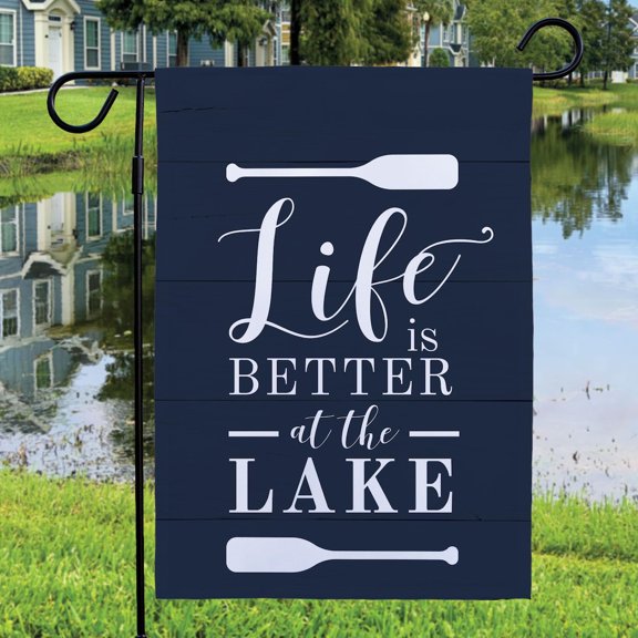 Garden Flag Life is Better at the Lake Lake House Oars Cabin V357, 12x18 POLE NOT INCLUDED