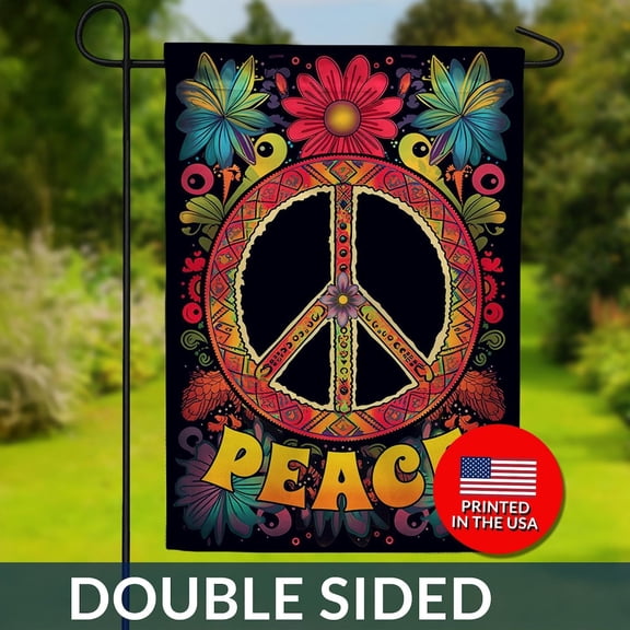 Garden Flag Mandala Bohemian Spiritual Peace Symbol Artistic Outdoor Decoration, 12x18 POLE NOT INCLUDED