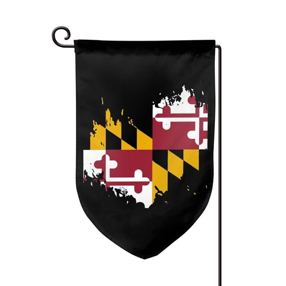 Garden Flag Maryland Flag Heart Double Sided Small Yard Holiday Garden Flag for Outside Decor 12.5x18 Inch Fillet