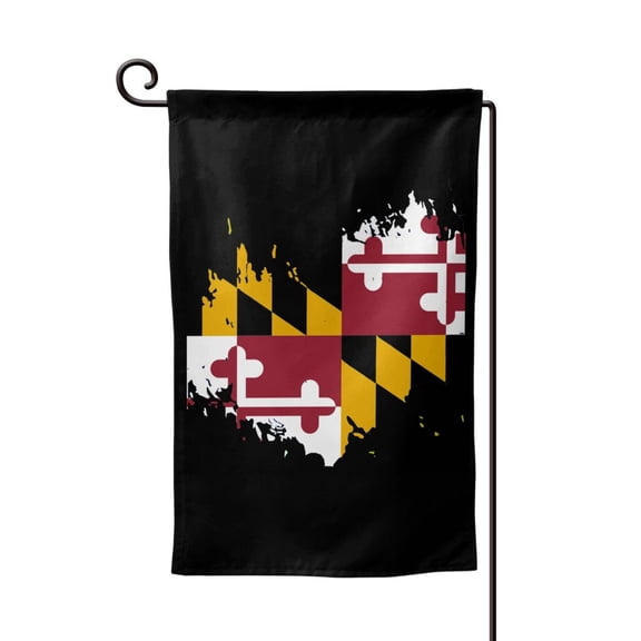 Garden Flag Maryland Flag Heart Double Sided Small Yard Holiday Garden Flag for Outside Decor 12.5x18 Inch Square