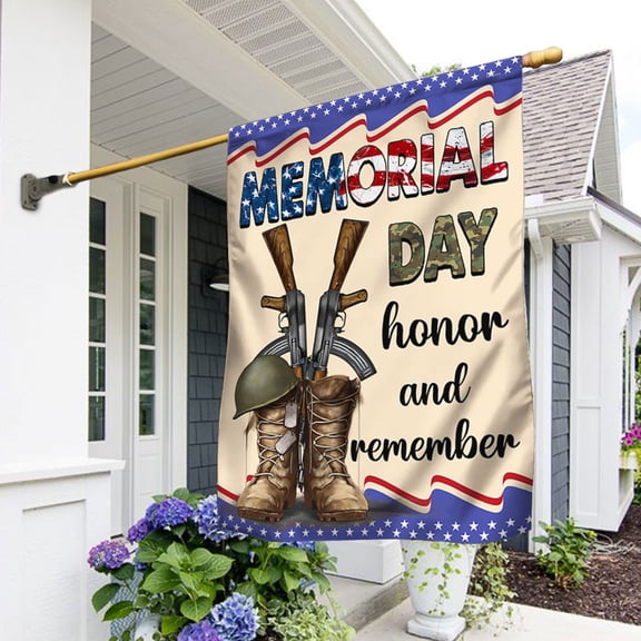 Garden Flag Memorial Day Honor And Remember Patriotic Veterans, Military Remembrance, 12x18 POLE NOT INCLUDED