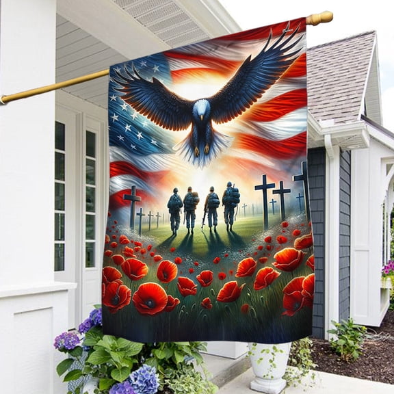 Garden Flag Memorial Day Honor The Fallen Veteran, Hero Remembrance, 12x18 POLE NOT INCLUDED