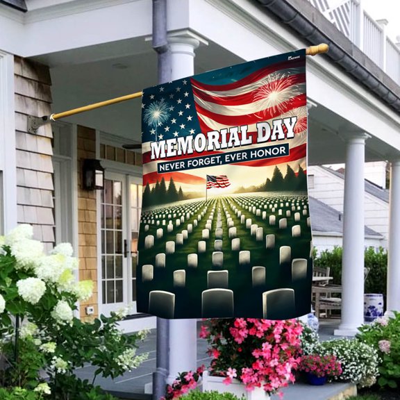 Garden Flag Memorial Day Never Forget Ever Honor On American, Remembrance, 12x18 POLE NOT INCLUDED