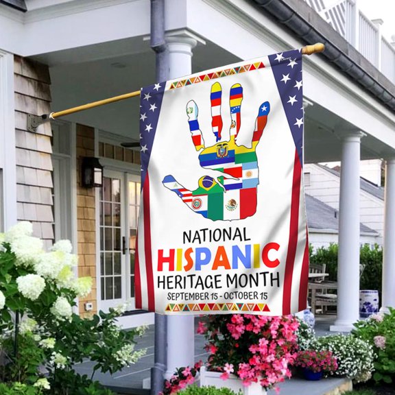 Garden Flag National Hispanic Heritage Month, Cultural Celebration, 12x18 POLE NOT INCLUDED