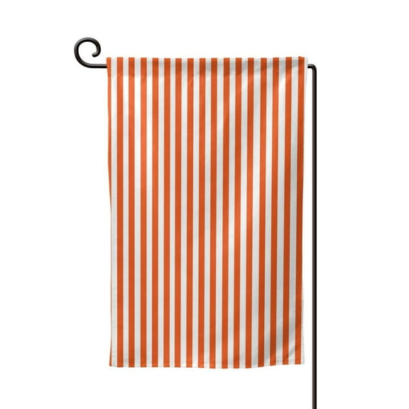 Garden Flag Orange And White Striped Double Sided Small Yard Holiday Garden Flag for Outside Decor 12.5x18 Inch Square