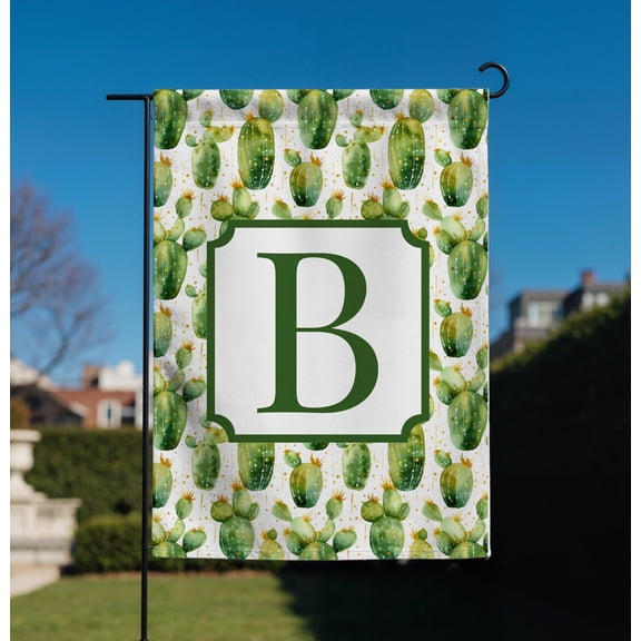 Garden Flag Personalized Floral Monogram Flag Neutral Pink Flower Custom Initial V352, 12x18 POLE NOT INCLUDED