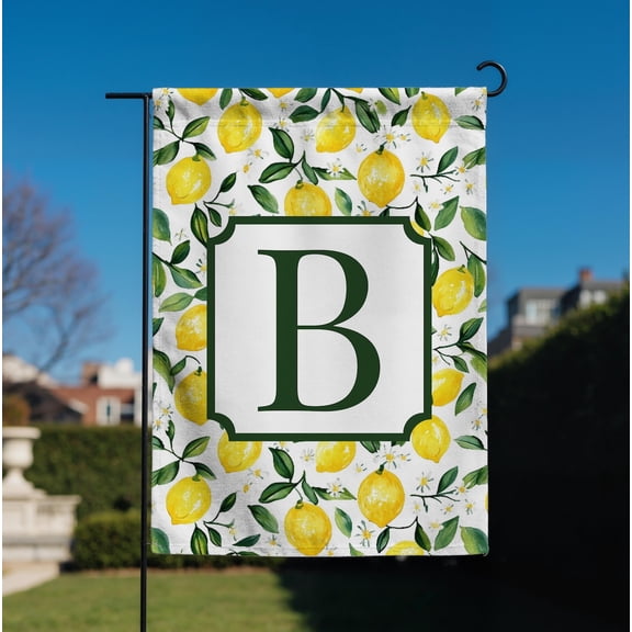 Garden Flag Personalized Floral Monogram Flag Spring Butterfly Flower Cottagecore Outdoor V332, 12x18 POLE NOT INCLUDED