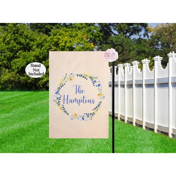 Garden Flag Personalized Floral Wreath Flag Southern Decor V478, 12x18 POLE NOT INCLUDED