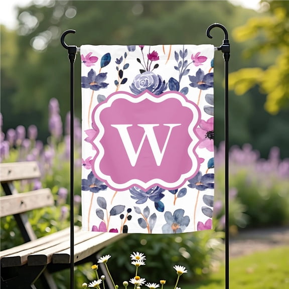 Garden Flag Personalized Polka Dot Monogram Flag Custom Family Name Green White V371, 12x18 POLE NOT INCLUDED