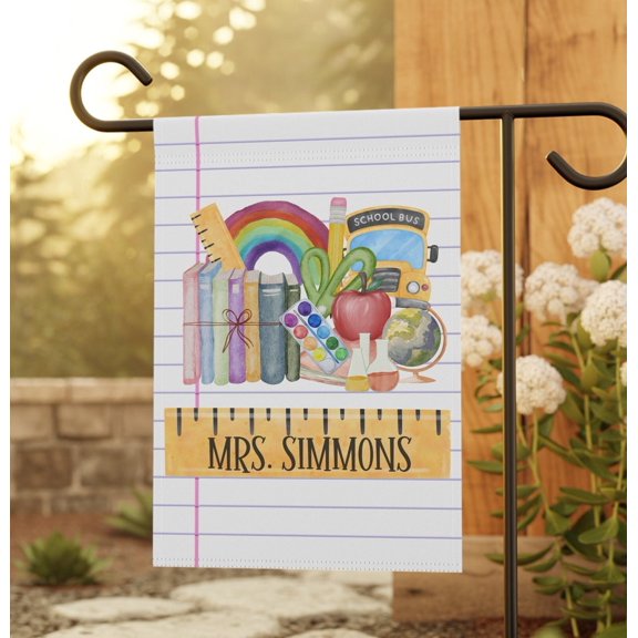 Garden Flag Personalized Teacher Classroom Decor Back to School Flag V308, 12x18 POLE NOT INCLUDED