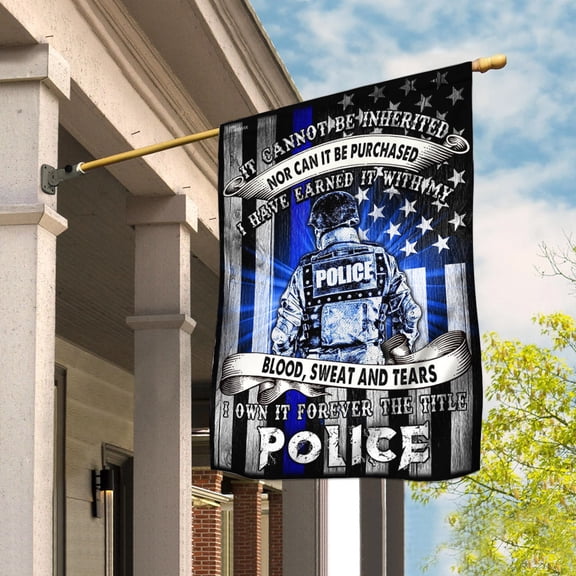 Garden Flag Police Thin Blue Line, Law Enforcement Support, 12x18 POLE NOT INCLUDED