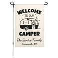 thumbnail image 1 of Garden Flag​ Pool Life Ring Letter Swap Cheerful Welcome Text Family Name Outdoor Friendly Design, Garden Flags for Outside Home, 1 of 1