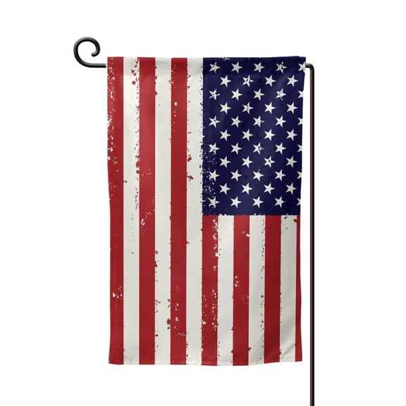 Garden Flag Retro America Flag Double Sided Small Yard Holiday Garden Flag for Outside Decor 12.5x18 Inch Square