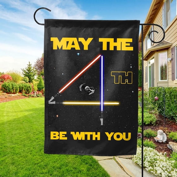 Garden Flag Retro May The 4th Be With You Lightsabers Star War Day V373, 12x18 POLE NOT INCLUDED