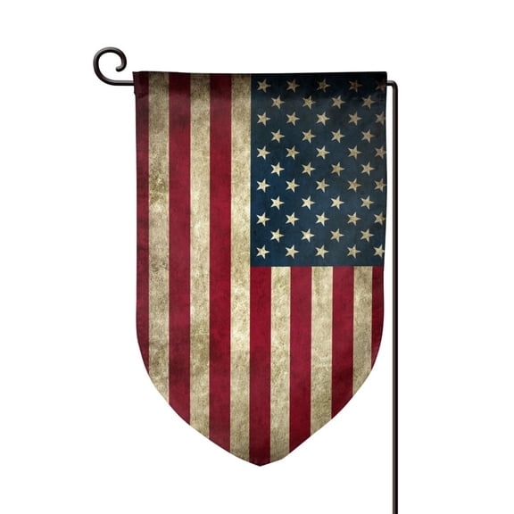 Garden Flag Retro Old America Flag Double Sided Small Yard Holiday Garden Flag for Outside Decor 12.5x18 Inch Fillet