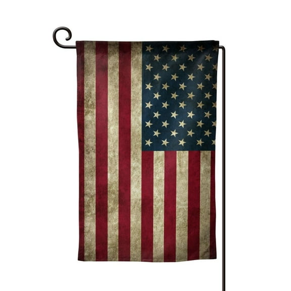 Garden Flag Retro Old America Flag Double Sided Small Yard Holiday Garden Flag for Outside Decor 12.5x18 Inch Square