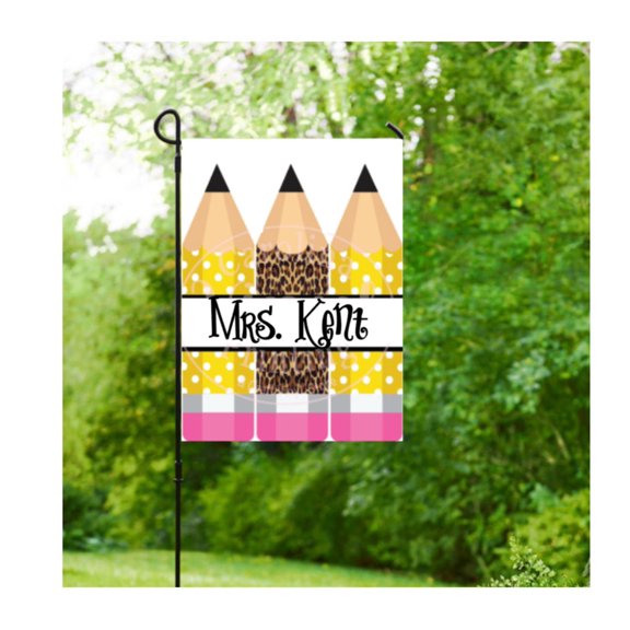 Garden Flag School Welcome Flag Pencil Back to school Banner Teacher's Classroom decor V471, 12x18 POLE NOT INCLUDED