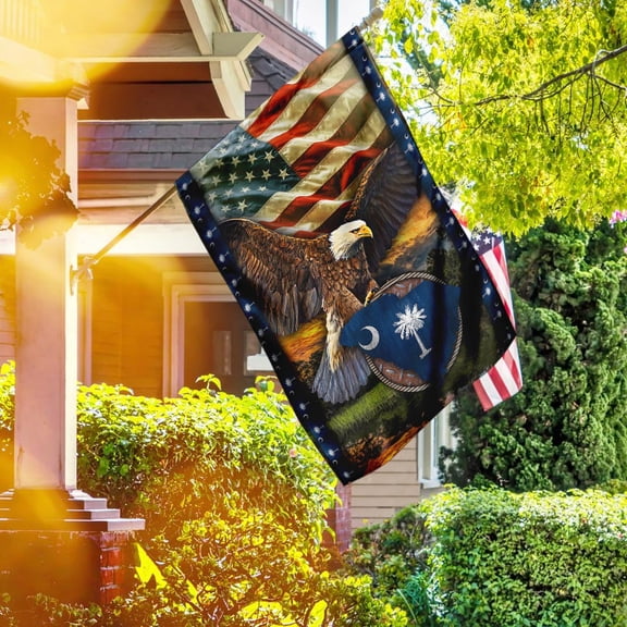 Garden Flag South Carolina State On American, Palmetto Pride, 12x18 POLE NOT INCLUDED