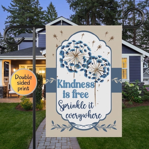Garden Flag Spread Kindness Floral Inspirational Quote Positive Message Porch Accessory, 12x18 POLE NOT INCLUDED