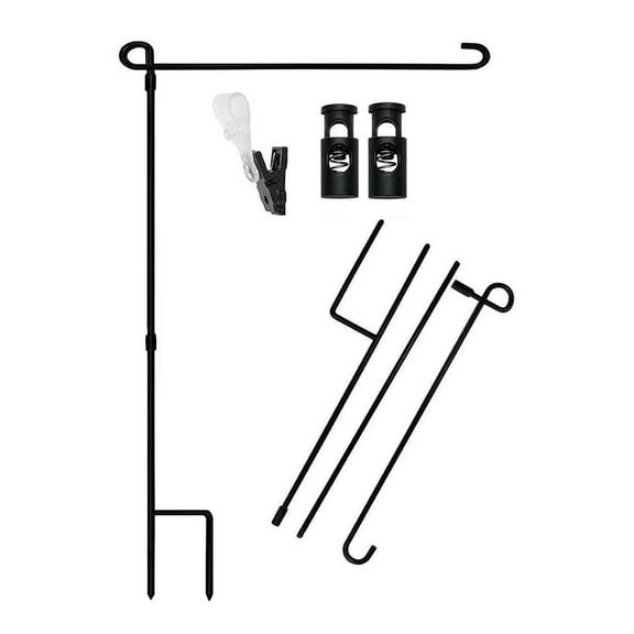 Garden Flag Stand Banner Flagpole, Black Wrought Iron Yard Garden Flag Pole - Holds Flags up to 12.5" in Width for Outdoor Garden Lawn