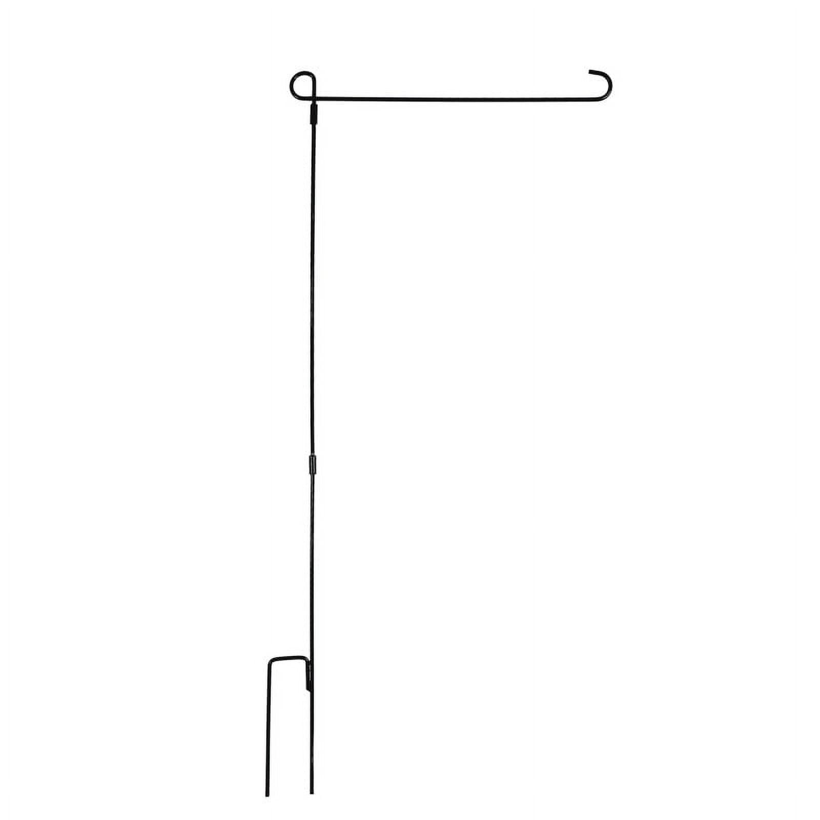 Garden Flag Stand - Premium Wrought Iron Garden Flag Holder - Weather Resistant Black Matte Coating - Easy Assemble